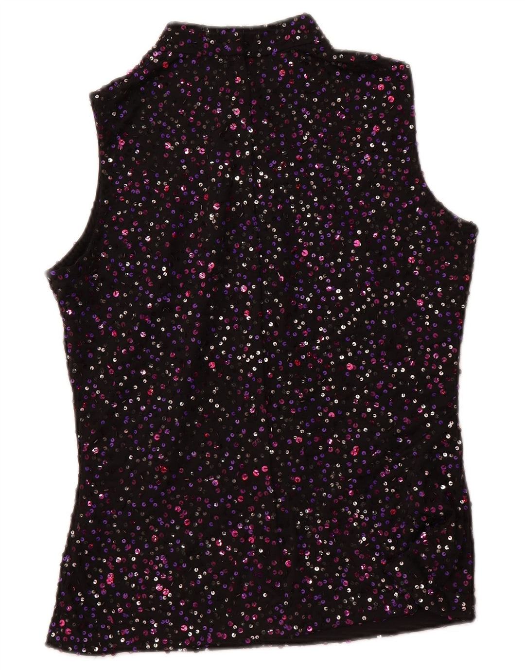 GINA BACCONI Womens Sleeveless Blouse Top UK 12 Medium  Black Spotted