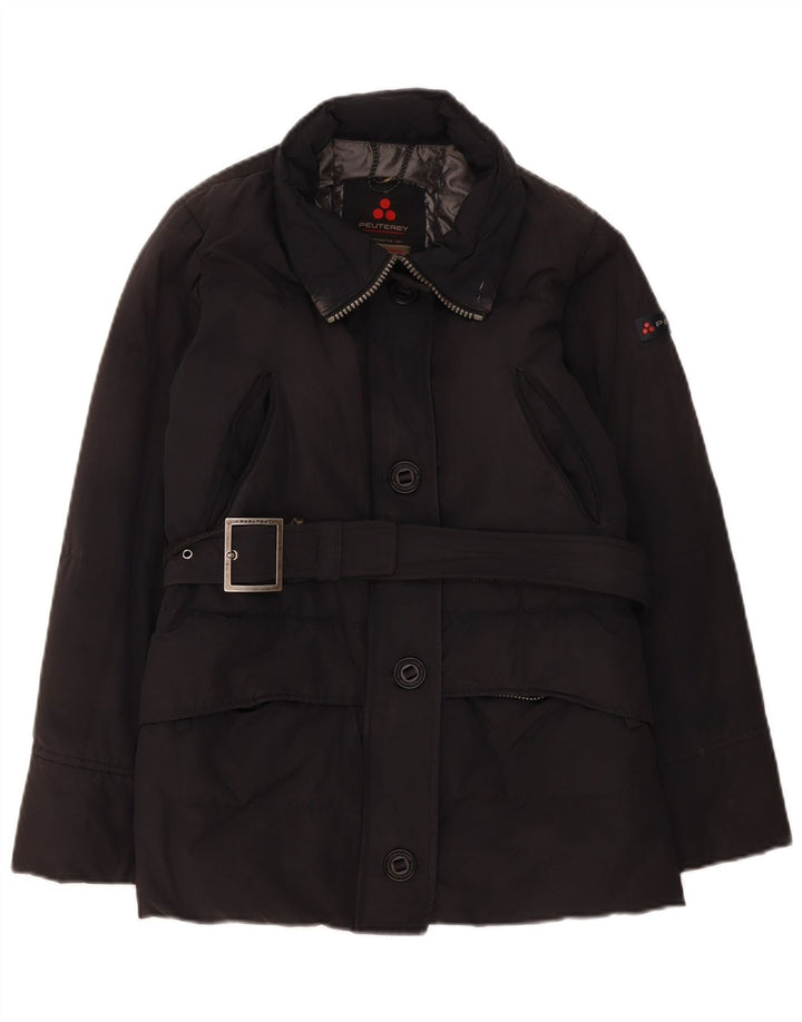 PEUTEREY Womens Padded Jacket IT 40 Small Navy Blue Cotton