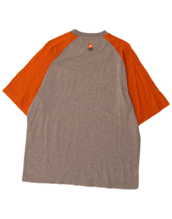Lotto Mens Graphic T-Shirt Top Large Grey Colourblock