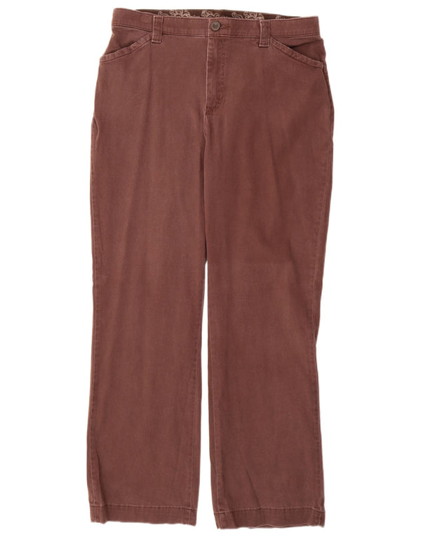 LEE Womens Straight Casual Trousers US 12 Large W32 L31 Brown Cotton