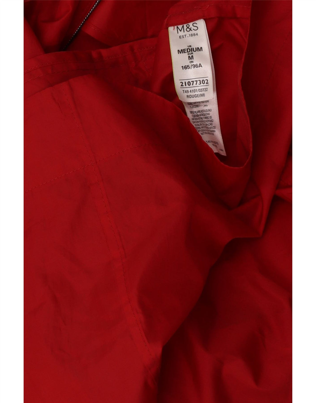 Marks & Spencer Womens Hooded Raincoat UK 14 Medium Red Polyester