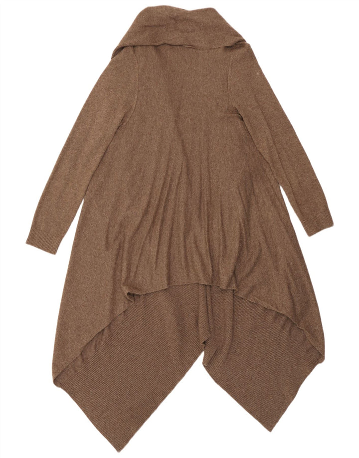 Marks & Spencer Womens Asymmetric Cardigan Sweater UK 12/14 Medium Brown