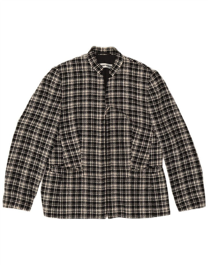 Gerry Weber Womens Blazer Jacket UK 16 Large Black Check Polyester