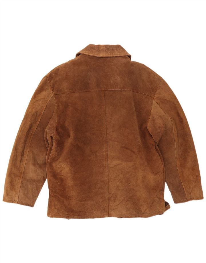 Vintage Womens Suede Jacket UK 16 Large Brown