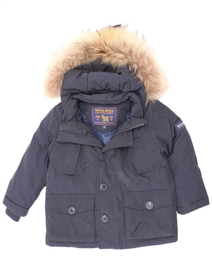 Woolrich Baby Boys Hooded Padded Jacket 12-18 Months Navy Blue Polyester