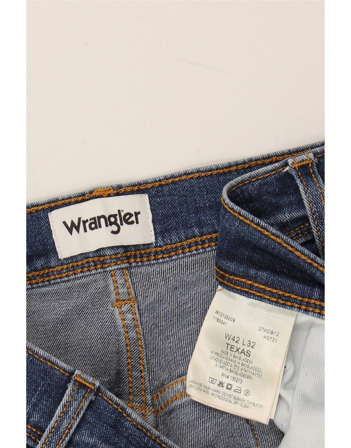 WRANGLER Mens Texas Straight Jeans W42 L29 Blue Cotton