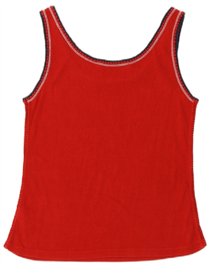 TOMMY HILFIGER Womens Vest Top UK 16 Large Red Cotton