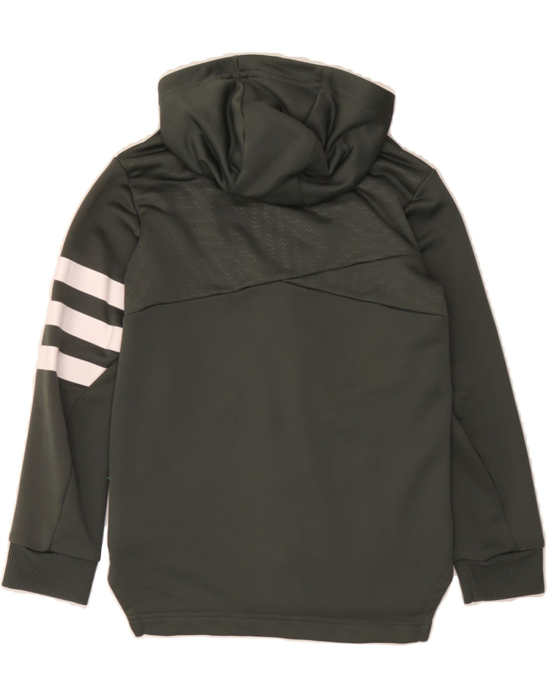ADIDAS Boys Zip Hoodie Sweater 7-8 Years Green Polyester Vintage Adidas and Second-Hand Adidas from Messina Hembry 