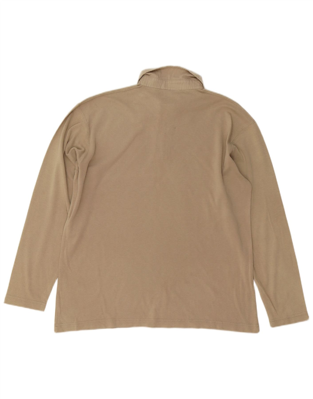 CALVIN KLEIN JEANS Boys Long Sleeve Polo Shirt 15-16 Years Beige Cotton