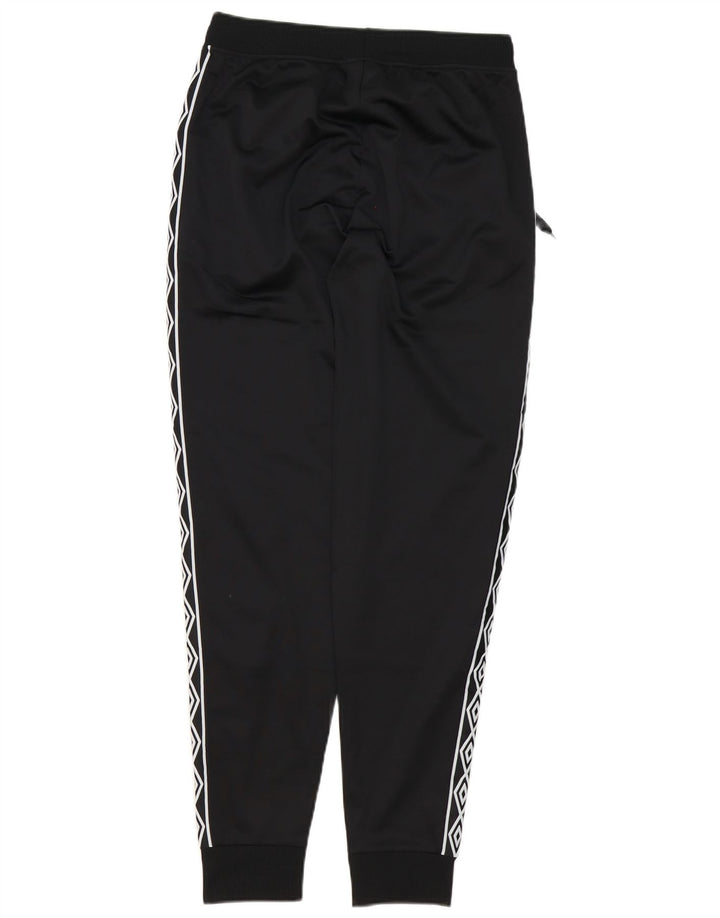 Umbro Mens Graphic Tracksuit Trousers Joggers Small Black Polyester