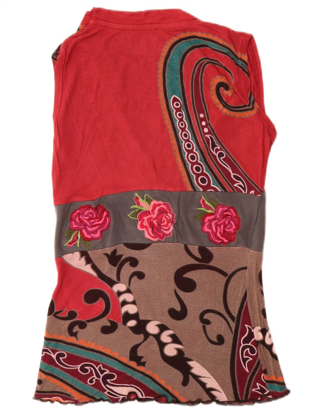 DESIGUAL Womens Sleeveless Blouse Top UK 8 Small Multicoloured Floral