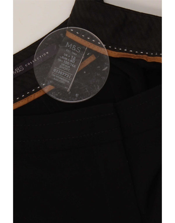 Marks & Spencer Womens Slim Casual Trousers UK 12 Medium W32 L26 Black