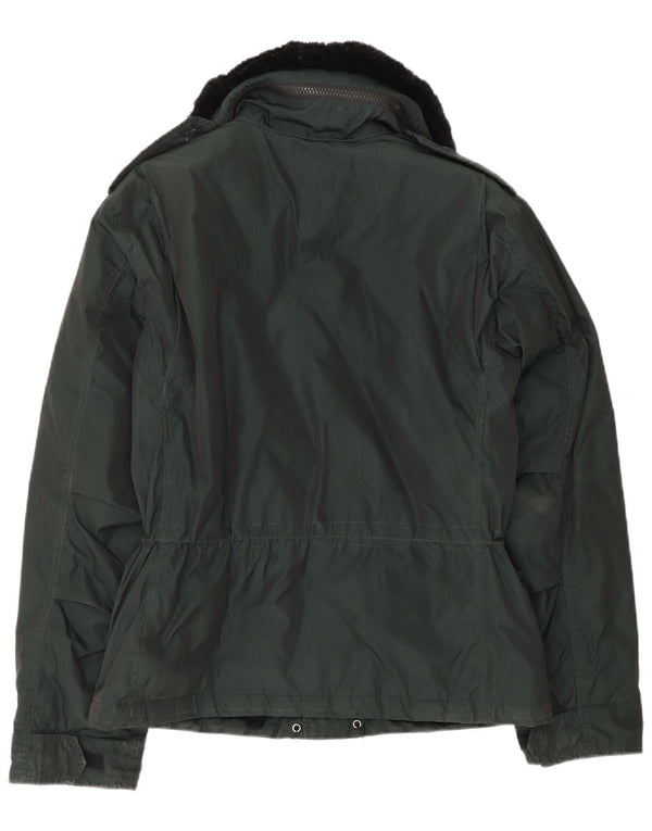 Aspesi Mens Military Jacket UK 38 Medium Green Colourblock Polyester