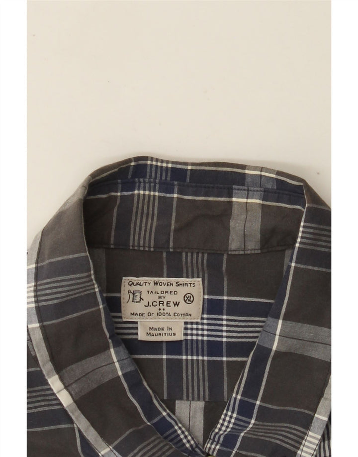 J. CREW Mens Shirt XL Grey Check Cotton
