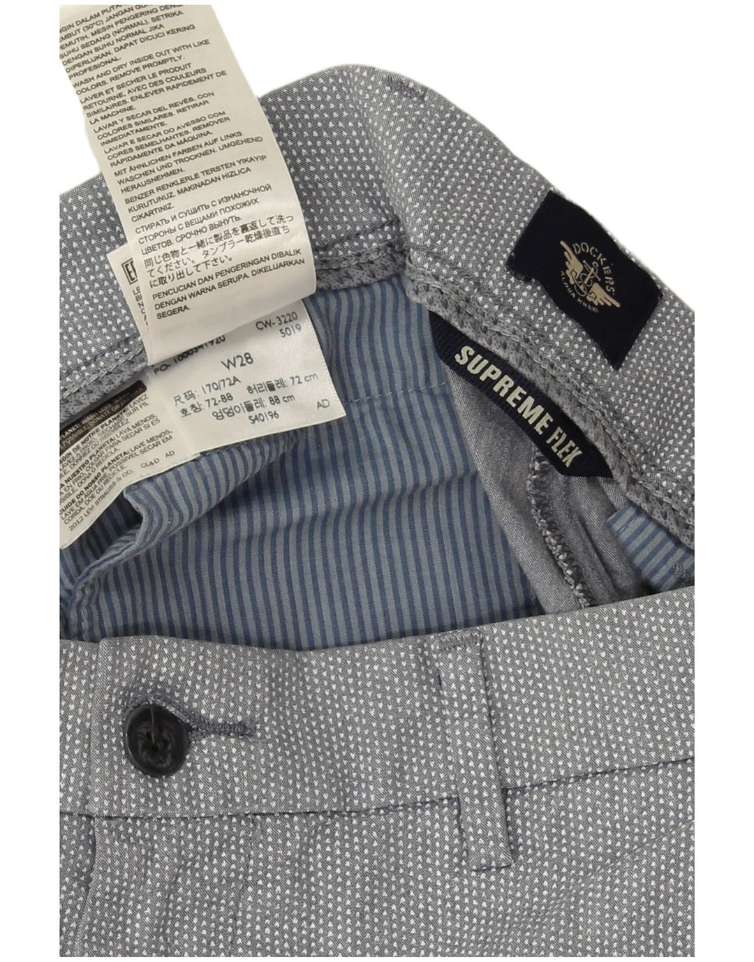 Dockers Mens Flex Chino Shorts W28 Medium Grey Spotted Cotton