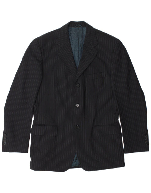 BOGGI Mens 3 Button Blazer Jacket IT 50 Large Black Striped Wool