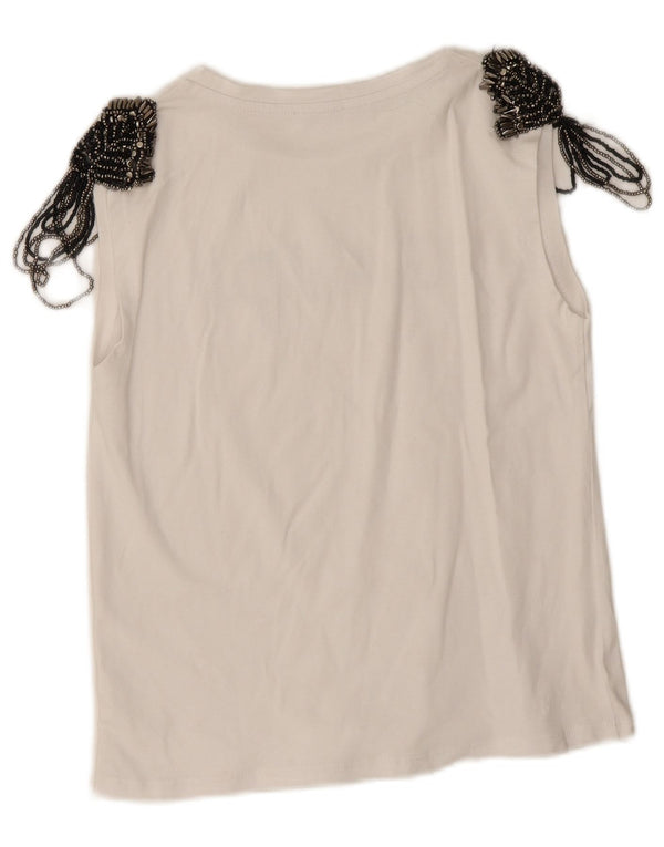 Gaudi Womens Graphic Vest Top UK 10 Small White