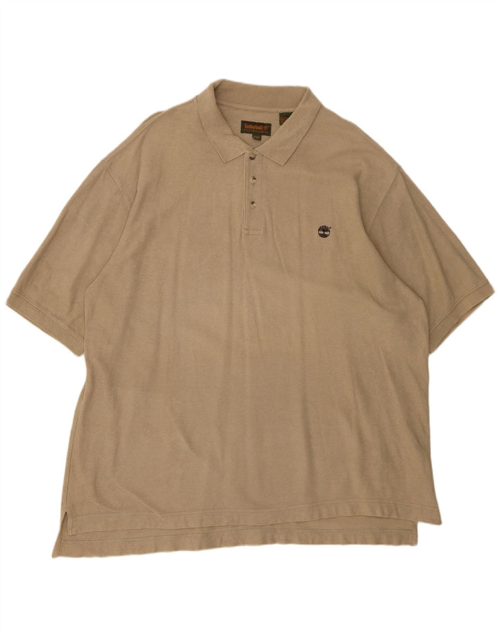TIMBERLAND Mens Polo Shirt 2XL Beige Cotton