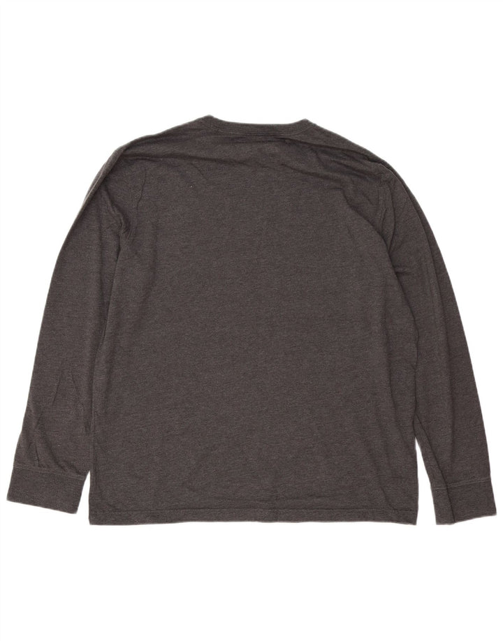 EDDIE BAUER Mens Top Long Sleeve Large Grey Cotton