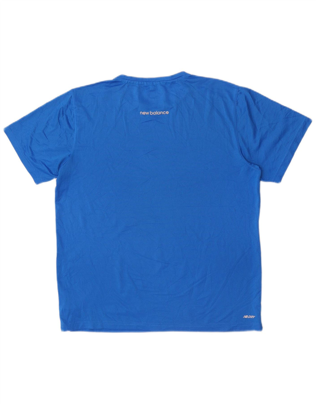 New Balance Mens T-Shirt Top Medium Blue Pinstripe Polyester