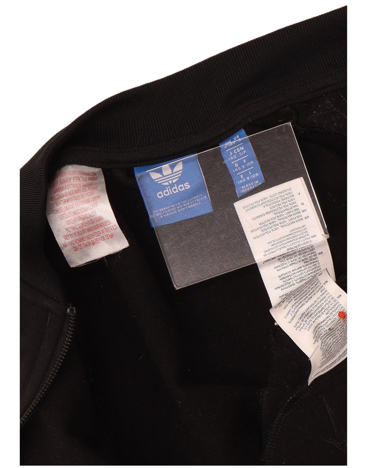 Adidas Boys Tracksuit Top Jacket 9-10 Years Black Polyester