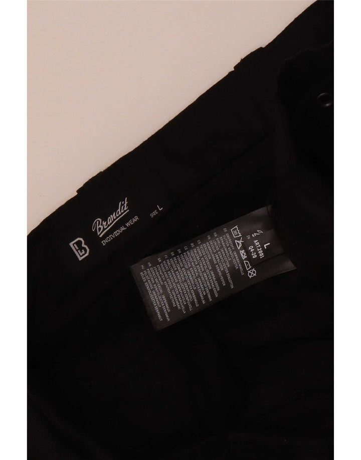 Brandit Mens Graphic Cargo Shorts Large W34 Black Cotton
