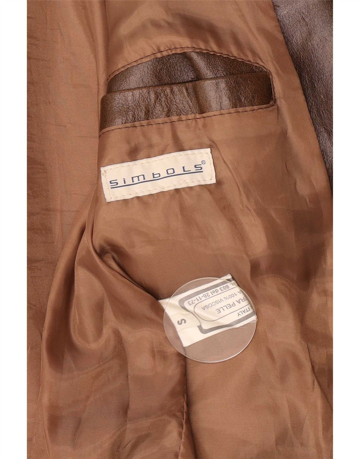 Vintage Mens Leather Jacket UK 36 Small Brown Classic