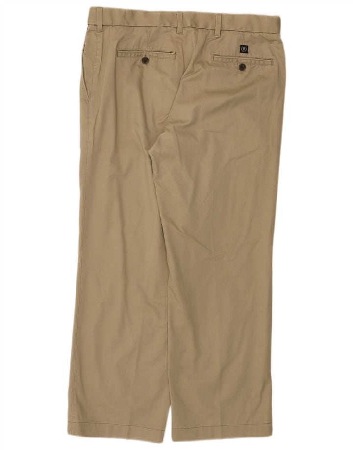 MARKS & SPENCER Mens Straight Chino Trousers W34 L29 Beige Cotton