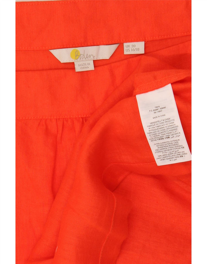 Boden Womens Blouse Top UK 20 2XL Orange Linen