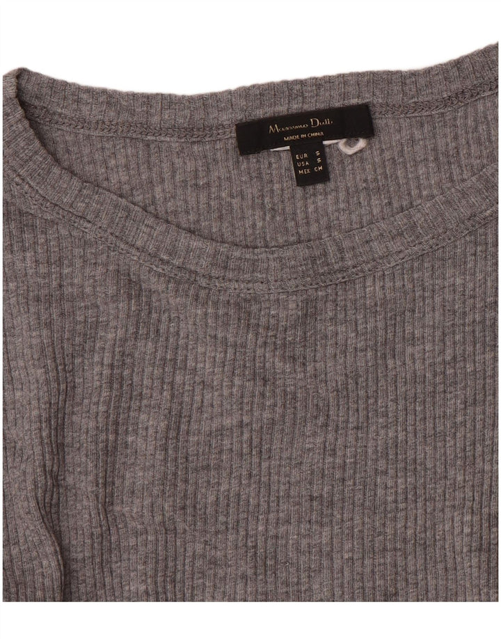 Massimo Dutti Womens Top Long Sleeve UK 8 Small Grey