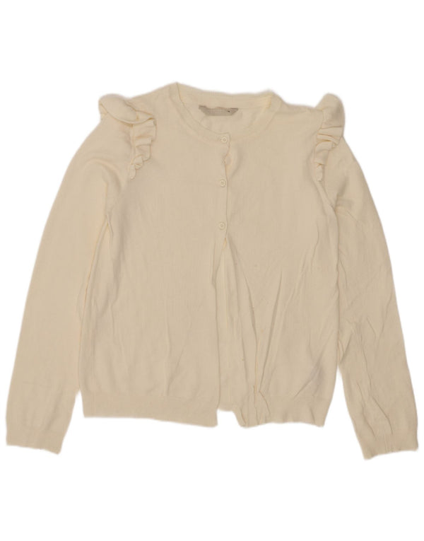 John Lewis Girls Cardigan Sweater 9-10 Years Off White Cotton