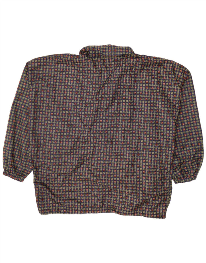 VINTAGE Mens Oversized Bomber Jacket UK 40 Large Blue Polka Dot