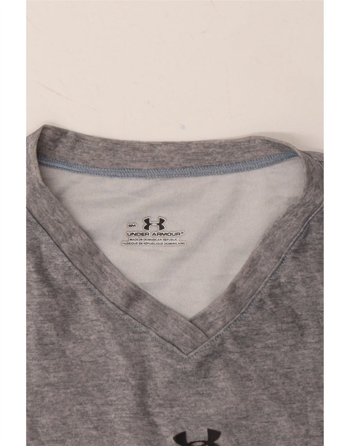 UNDER ARMOUR Womens Top Long Sleeve UK 8 Small Grey Polyester Vintage Under Armour and Second-Hand Under Armour from Messina Hembry 