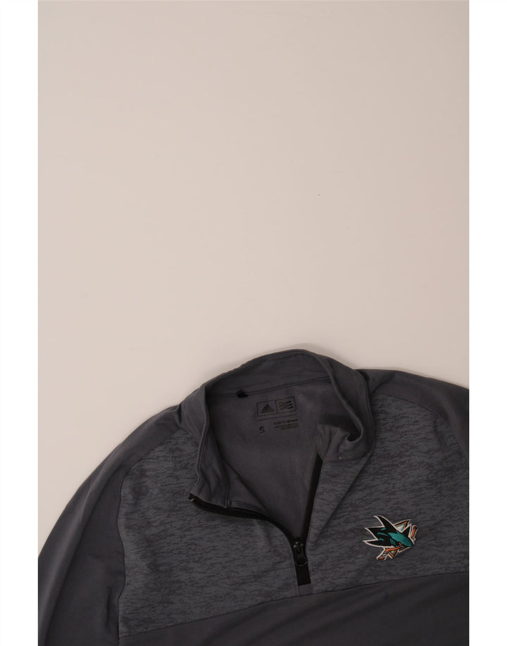 ADIDAS Mens Zip Neck Pullover Tracksuit Top Small Grey Colourblock Vintage Adidas and Second-Hand Adidas from Messina Hembry 