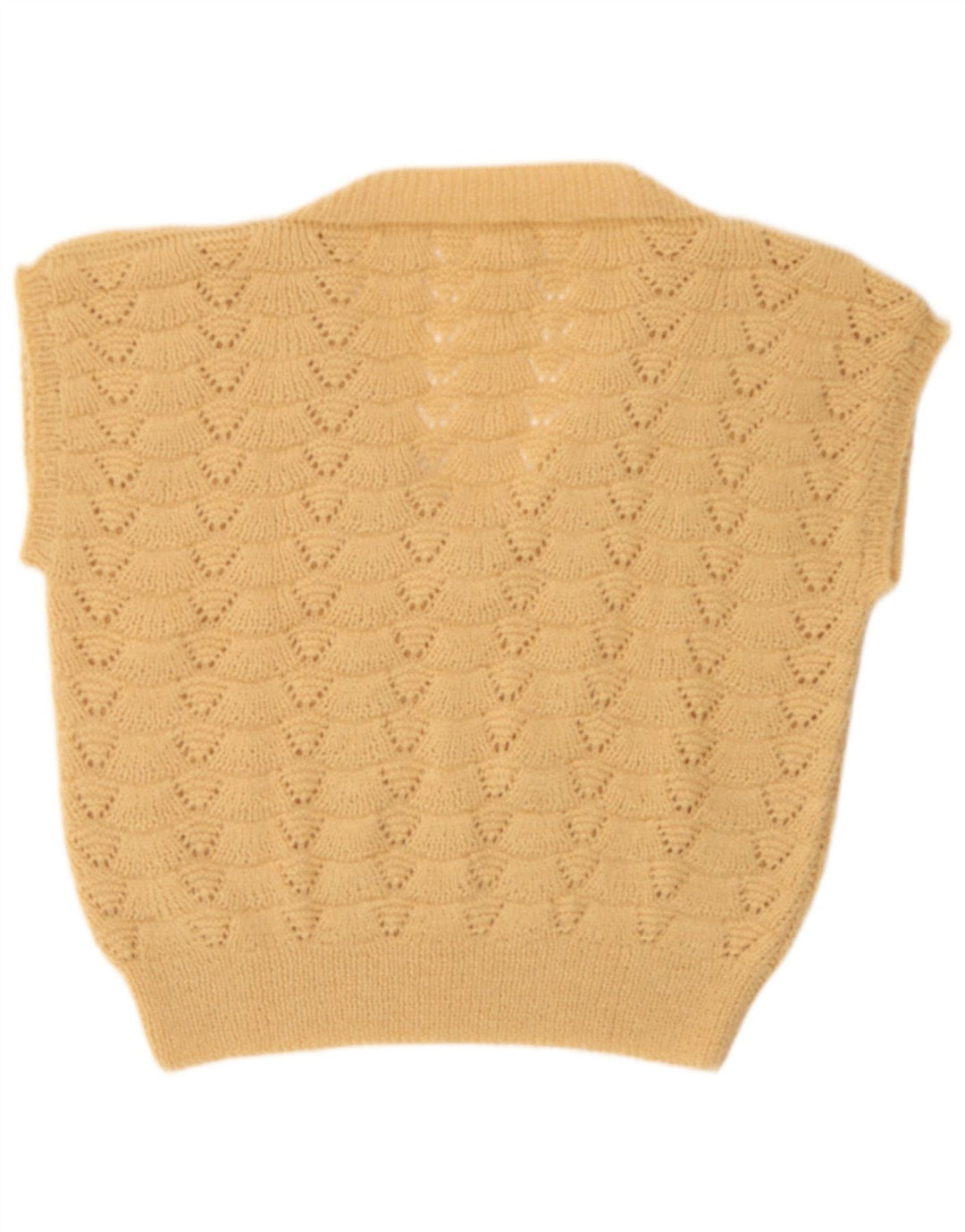 Vintage Womens Vest Tank Top UK 16 Large Beige