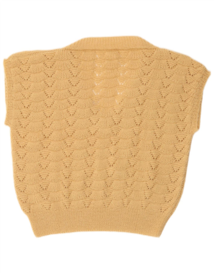 Vintage Womens Vest Tank Top UK 16 Large Beige