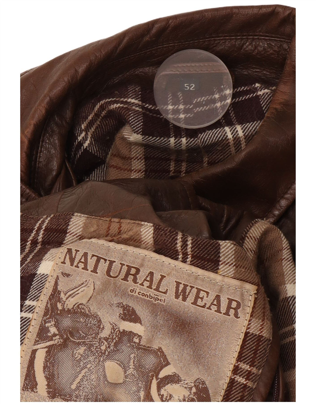 Conbipel Mens Natural Wear Leather Jacket IT 52 XL Brown