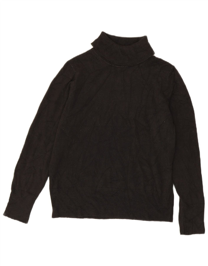 Marks & Spencer Womens Roll Neck Jumper Sweater UK 14 Medium Black Acrylic