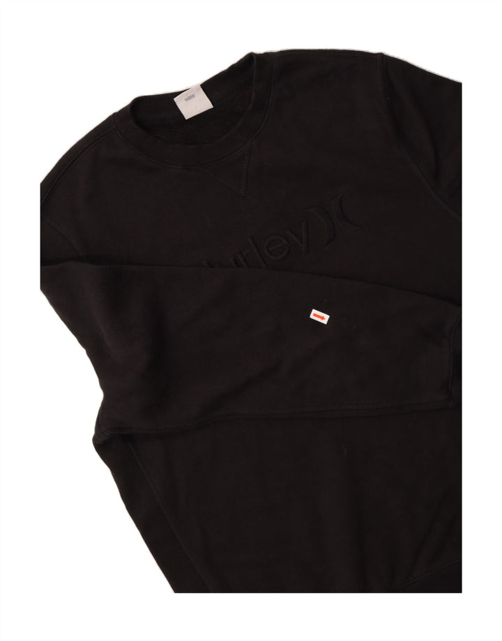 HURLEY Mens Graphic Sweatshirt Jumper Small Black Cotton Vintage Hurley and Second-Hand Hurley from Messina Hembry 