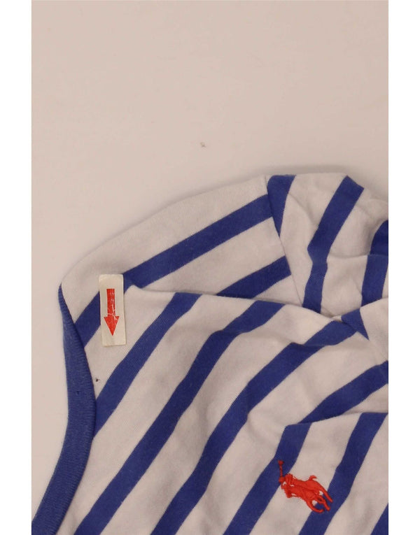 Ralph Lauren Womens T-Shirt Top UK 12 Medium White Striped Cotton