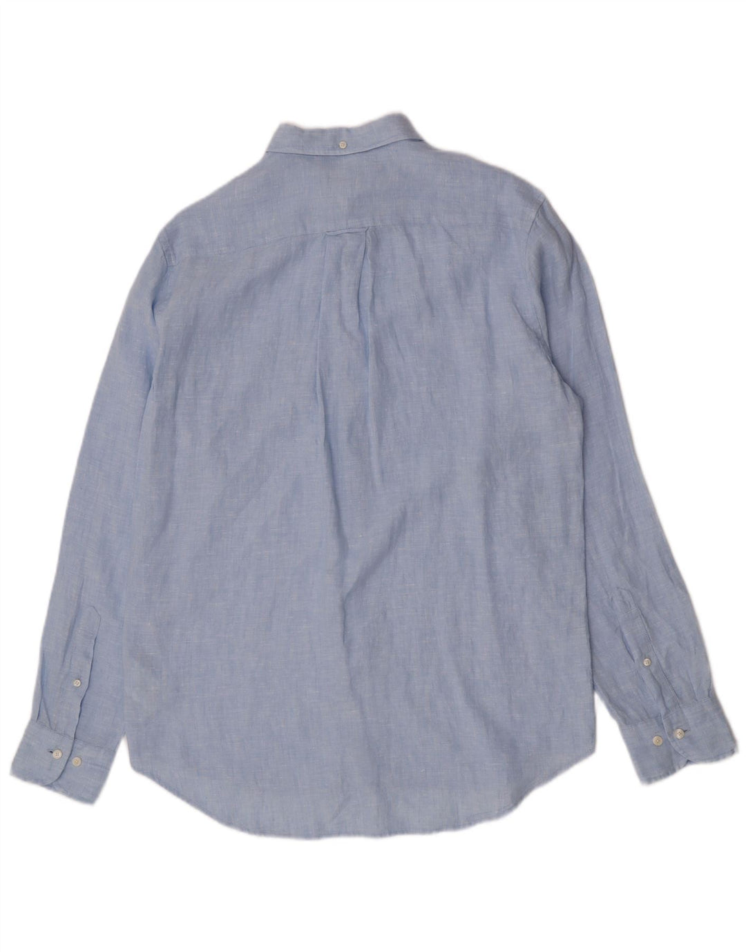 Gant Mens Regular Fit Shirt Size 39/40 15 1/2 Medium Blue Linen