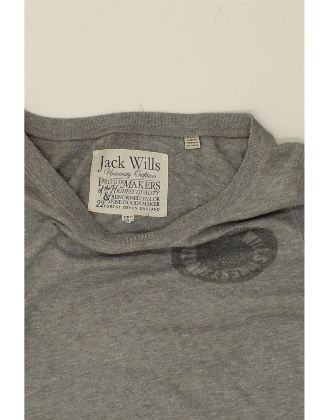 JACK WILLS Womens Oversized Graphic Sweatshirt Jumper UK 10 Small  Grey Vintage Jack Wills and Second-Hand Jack Wills from Messina Hembry 