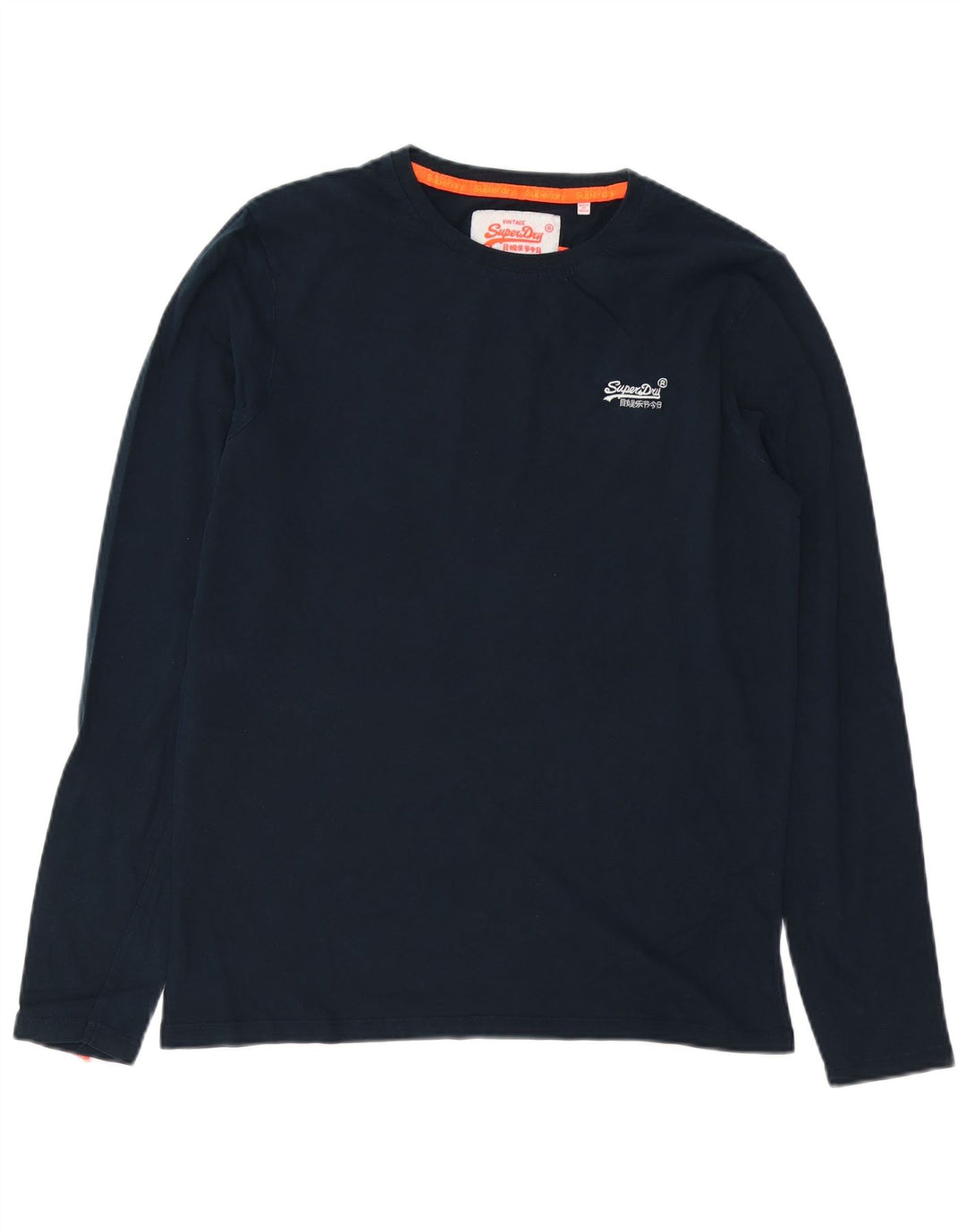 SUPERDRY Mens Top Long Sleeve Large Navy Blue