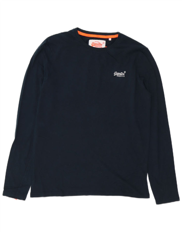 SUPERDRY Mens Top Long Sleeve Large Navy Blue
