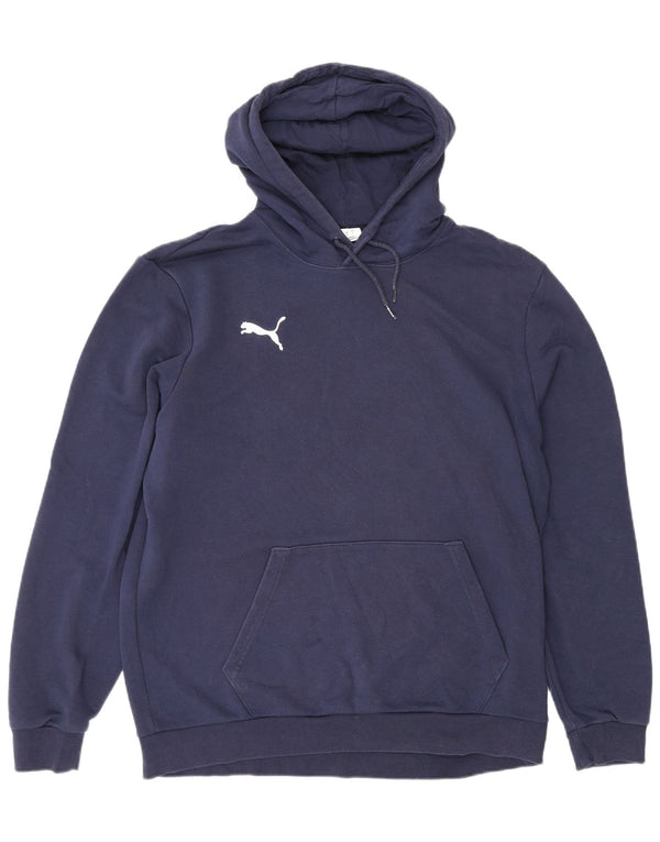 Puma Mens Hoodie Jumper Large Navy Blue Cotton