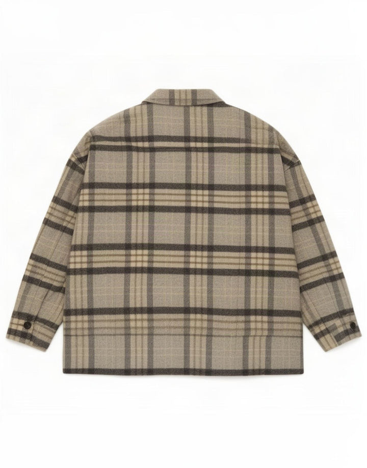 Zara Womens Shacket Jacket UK 14 Medium Grey Plaid