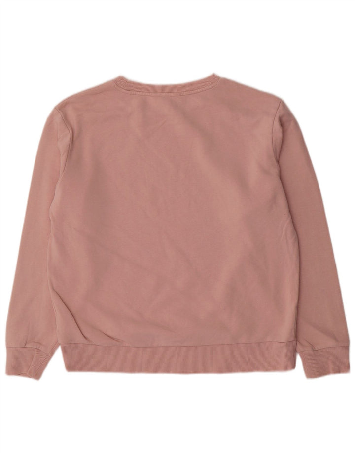 Marks & Spencer Womens Oversized Sweatshirt Jumper UK 10 Small Pink Cotton