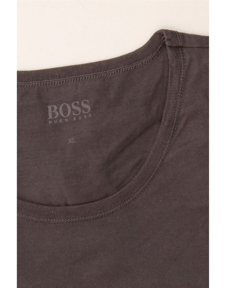 HUGO BOSS Mens T-Shirt Top XL Grey Vintage Hugo Boss and Second-Hand Hugo Boss from Messina Hembry 