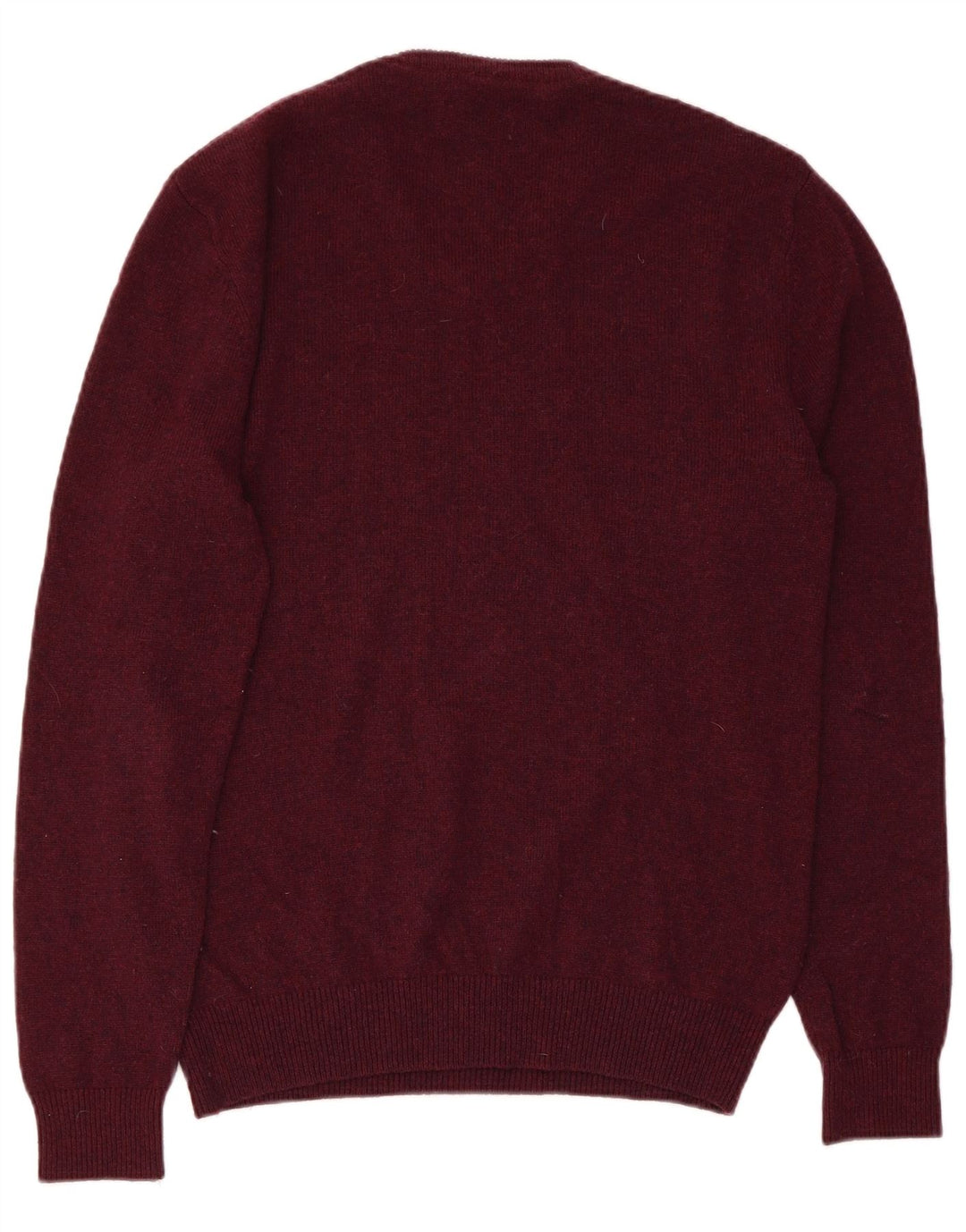 JACK WILLS Mens V-Neck Jumper Sweater Large Maroon Merino Wool