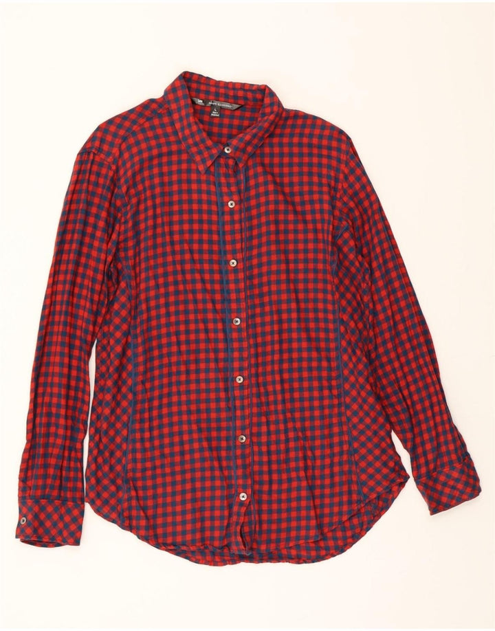 LEE Womens Flannel Shirt UK 16 Large Red Gingham Cotton Vintage Lee and Second-Hand Lee from Messina Hembry 